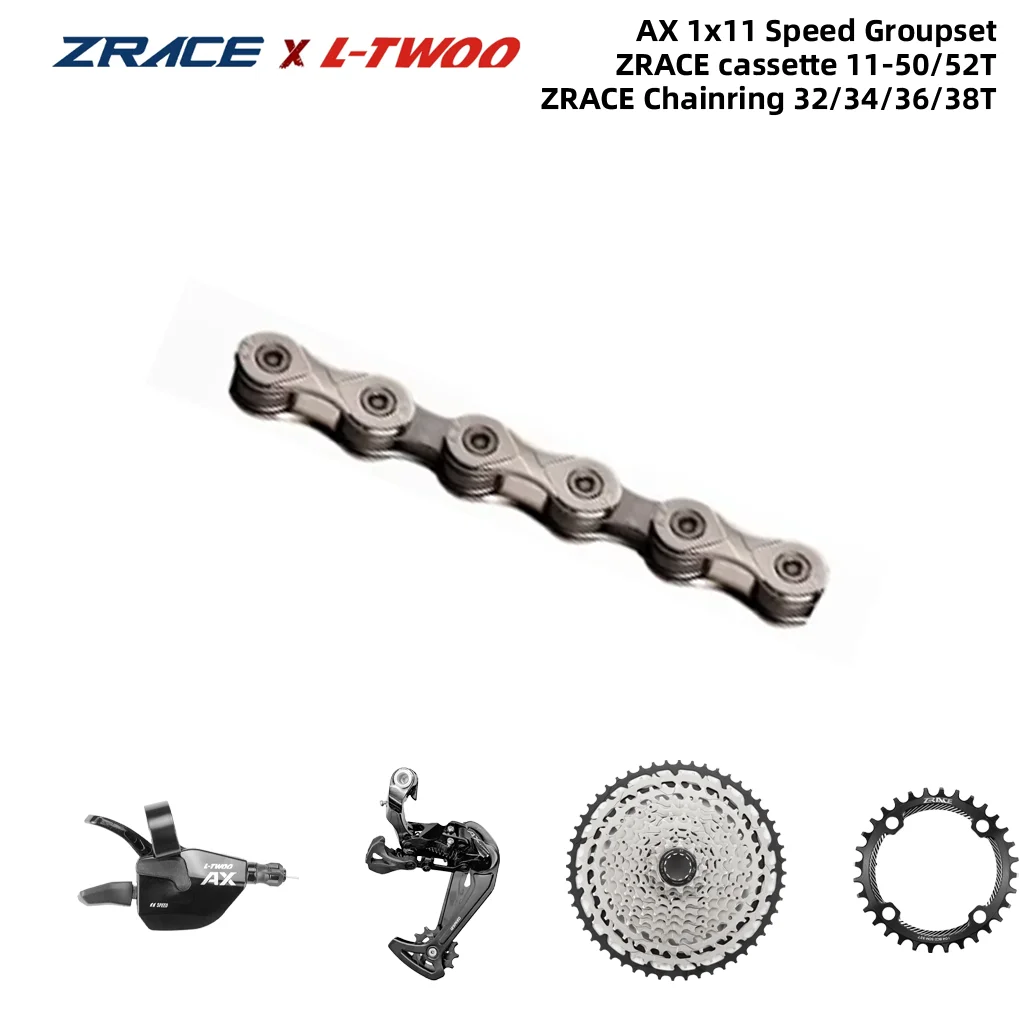 LTWOO AX11 11 Speed Trigger Shifter + Rear Derailleur 11s + ZRACE Cassette 52T / Chainrings + SUMC S11 Chain, PCR BEYOND M7000