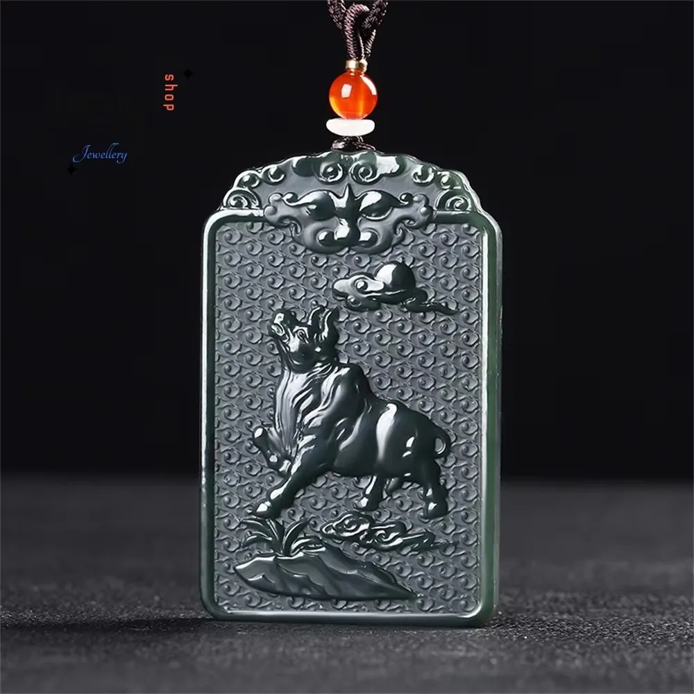 Natural Hetian Green Jade Pendants Featuring Twelve Zodiac Signs Eight Guardian Deities The Buddha of One's Destiny Fine Jewelry