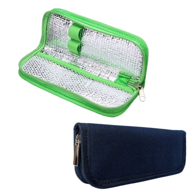 

ASDS-10X Insulin Cooler Travel Case Diabetic Medication Organizer Cooler Bag Navy Blue