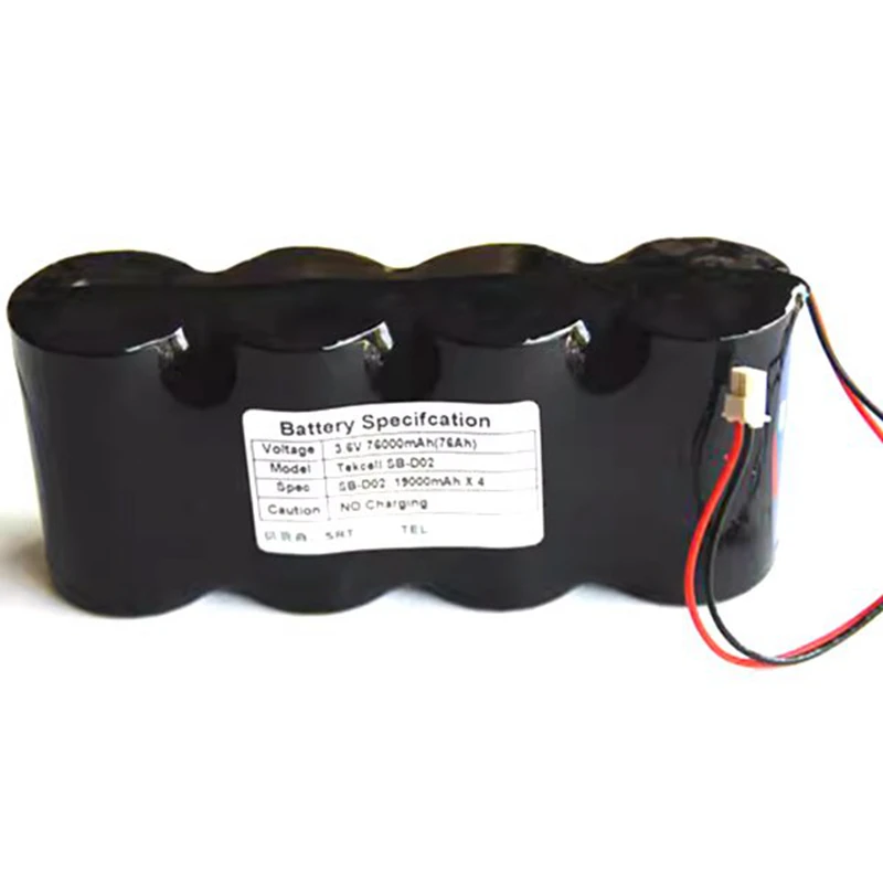 4x SB-D02 3.6V 7600mAh instrument PLC Lithium Battery Pack