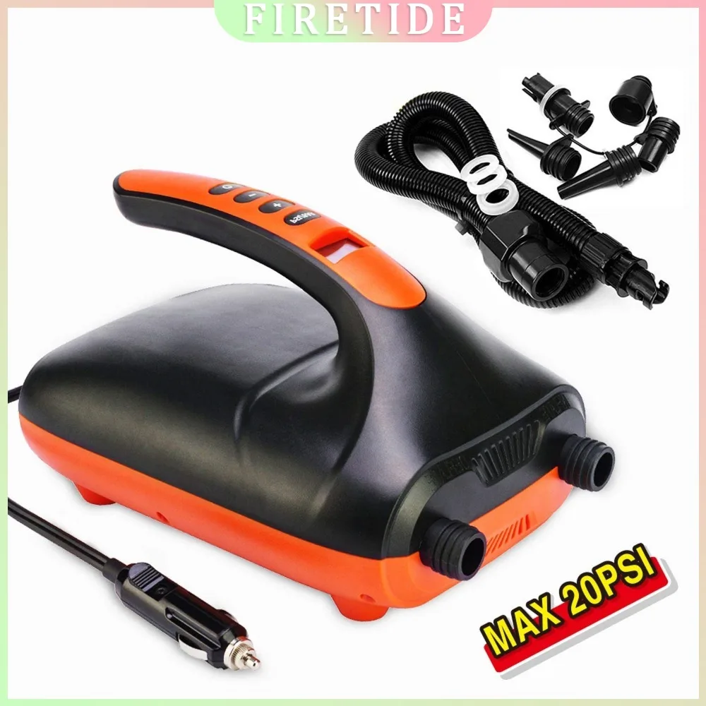 

HT-782 12V Dual Motor Electric Air Pump High Pressure Portable Inflator for SUP Board Inflatable Boat Kayak Rubber Boat Car Use