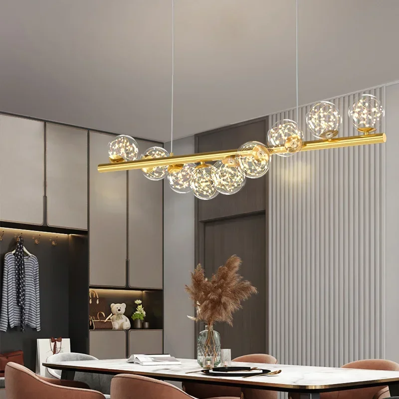 Imagem -03 - Lustre de Teto de Simplicidade de Luxo Bolas de Vidro de Suspensão g9 Pós-moderno Led Pendant Light para Hotel e Sala de Jantar