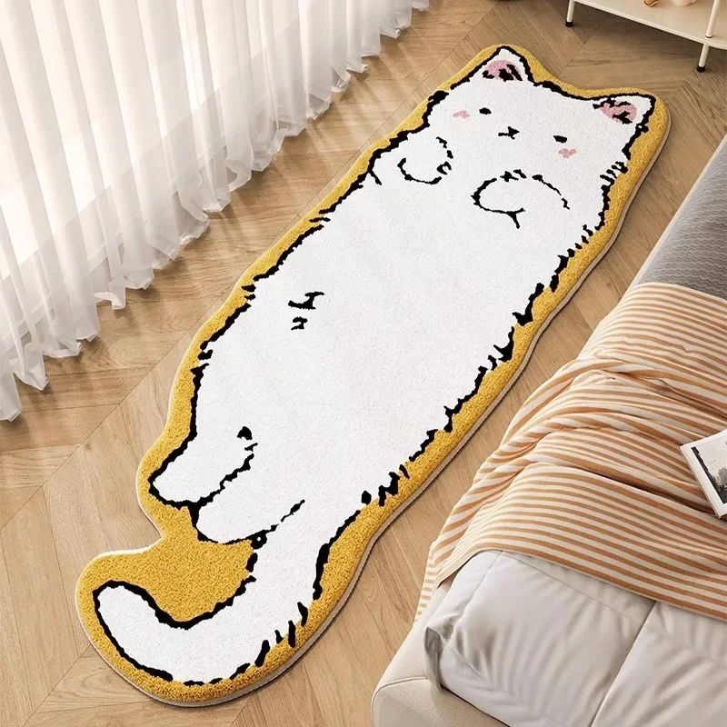 Cute ins wind cat bedroom carpet living room sofa bedside special-shaped plush blanket