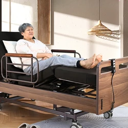 Electric lifting nursing bed multi-functional hospital bed medical care bed for the elderly home use