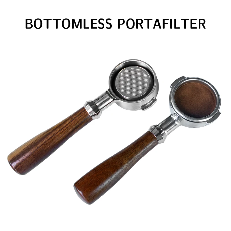 58mm Bottomless Portafilter Stainless Steel for 2 Cups Basket Replacement Espresso Machine Coffee Accessories Barista Tool