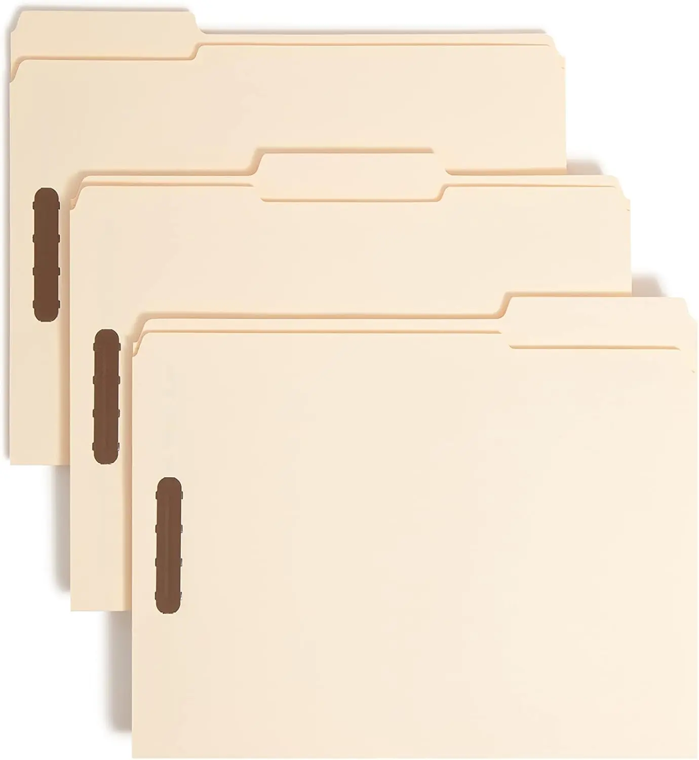 Smead Fastener File Folder, 2 Fasteners, Reinforced 1/3-Cut Tab, Letter Size, Manila, 50 per Box (14537)