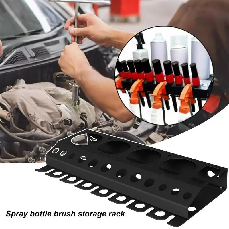 Wall Mounted Spray Bottle Storage Rack Car Detailing Tools Spray Can Organizer Shelf Bracket for Car Workplace Garage