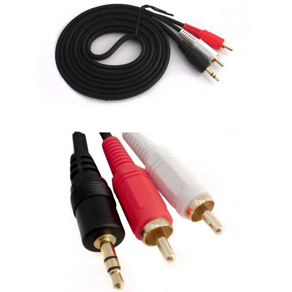 Audio Cable 3.5mm Male to 2 Male Stereo Adapter Cable Solid Copper PVC Jacket Black for Devices TV Audio Transmission