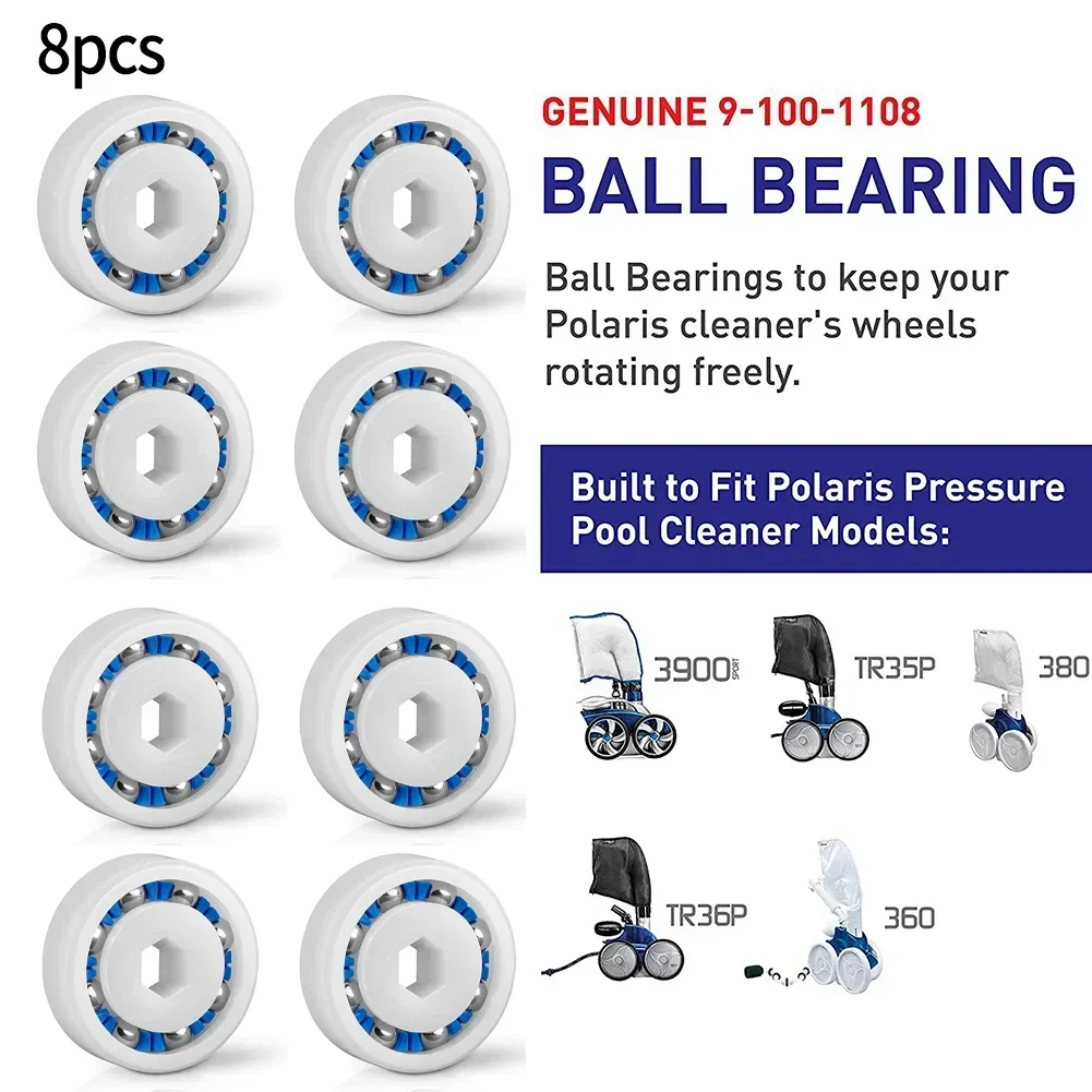 

8 шт. шарикоподшипник колеса 9-100-1108 Замена для Polaris 360, 380, 3900 Sport, аксессуары для чистки бассейна