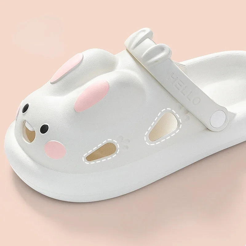 Rabbit Slipper Clog Cloud Woman Children Cartoon Sandal Funny Flip Flops Soft Non Slip House Home Shoe Platform Female Slides