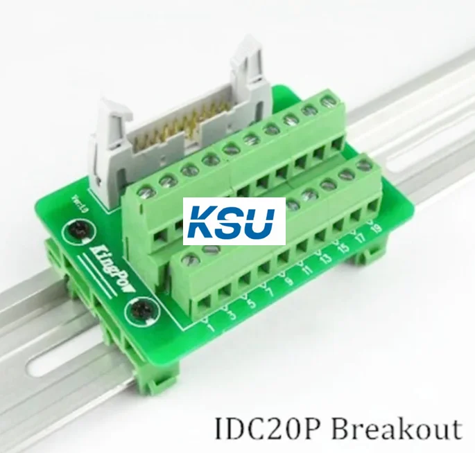 

IDC20P IDC 20-контактный разъем клеммной колодки ПЛК Релейные клеммы Разъем адаптера для монтажа на DIN-рейку