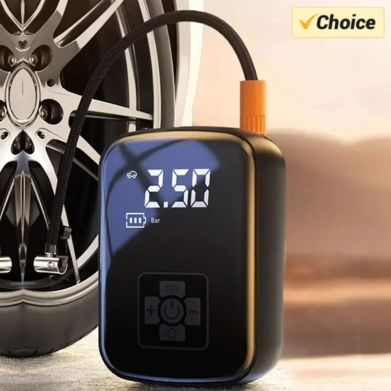 1PC Car Mounted Multi-Function Smart Wireless Digital Display Inflation Pump Portable Tire Inflator for Electric Cars Motorcycle