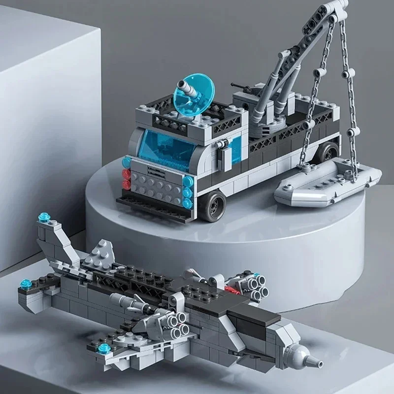 1560pcs 6 IN 1 Military Navy Ship set Building Blocks War Army Boat modello di aereo giocattoli per ragazzi mattoni giocattoli regali di natale