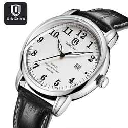 QINGXIYA nuovissimo orologio al quarzo con cinturino in pelle di moda per uomo sportivo calendario impermeabile orologio da polso da uomo di lusso Reloj Hombre