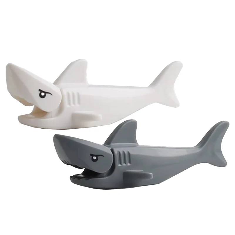 MOC Bauernhof Zoo Tier Bausteine Krokodil Shark Delphin Schimpanse Kuh Leopard Lernspiel Zubehör Ziegel Kinder Spielzeug