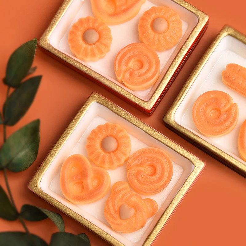 Mini scatola per sushi con decorazioni per alimenti da cucina per casa delle bambole, scatola per biscotti di simulazione in miniatura