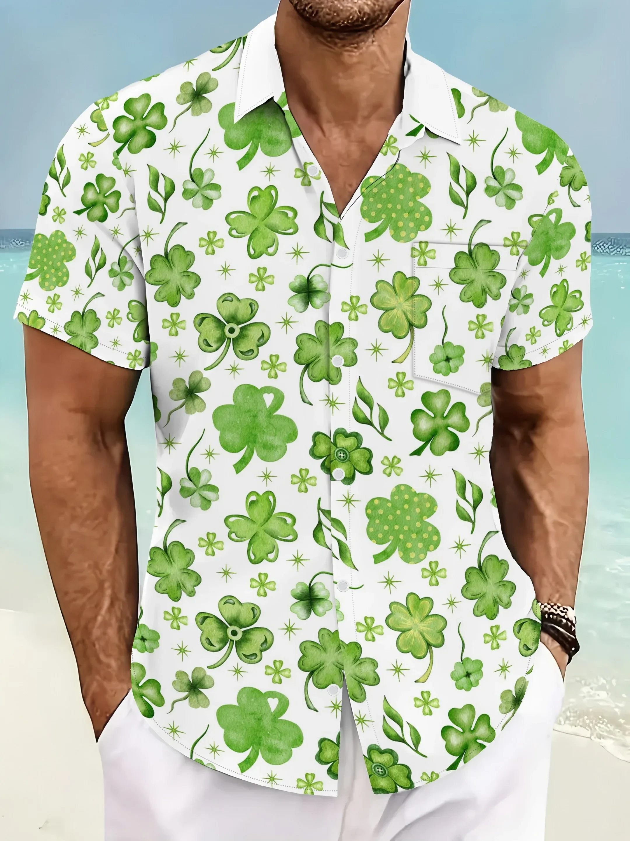 

Summer Cool Men's Hawaiian Shirt Man Short Sleeve Tropical Party Print Lightweight Breathable Casual Fashion Tops For Men
