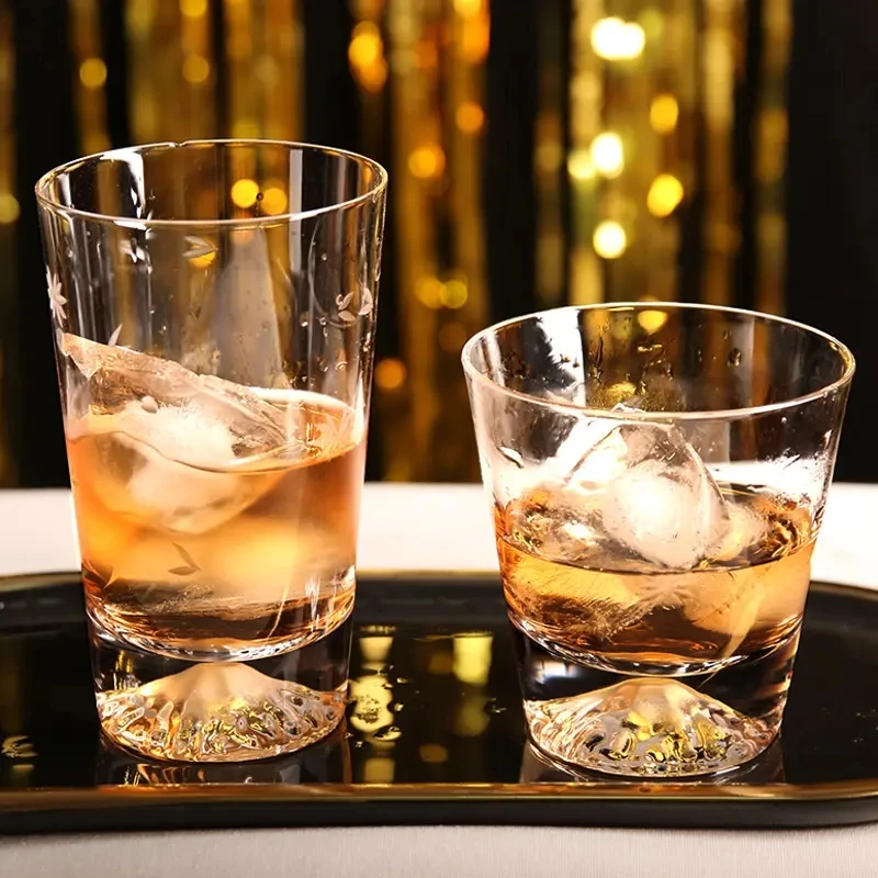 2/1 قطعة كوب جبل الثلج شفافة اليابانية جبل فوجي ويسكي الزجاج كوب الإفطار الحليب شرب البيرة النبيذ عصير الفاكهة أكواب هدية #4
