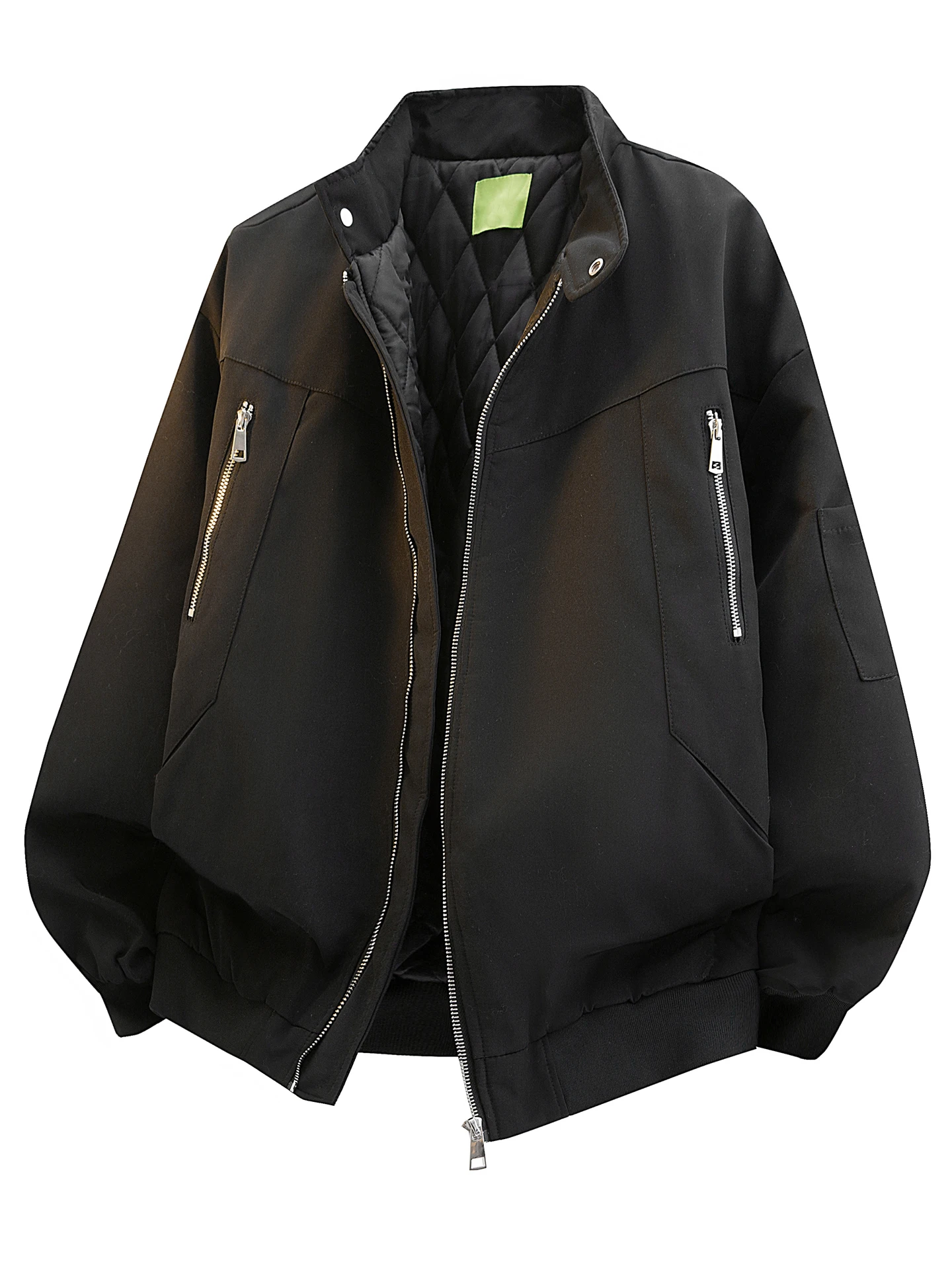 

Мужская зимняя утепленная хлопковая куртка с воротником-стойкой, повседневная, спортивная, с наполнителем из полиэстера, длинными рукавами, на молнии