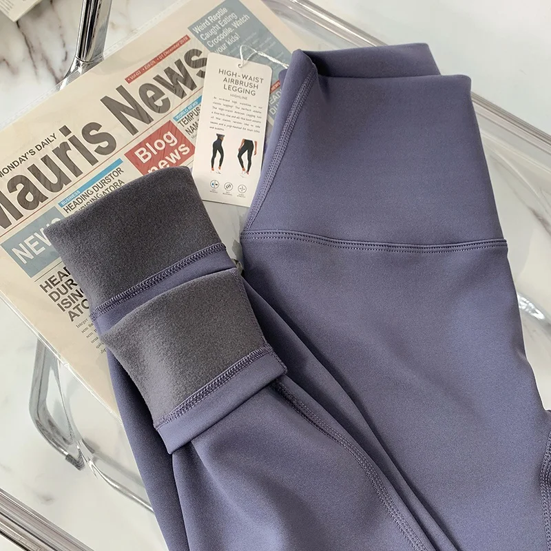 Calças de Yoga de Cintura Alta para Mulheres, Calças Esportivas Finas para Outono e Inverno, Sem Linha T, Podem Ser Usadas Diretamente, Levanta o Bumbum...