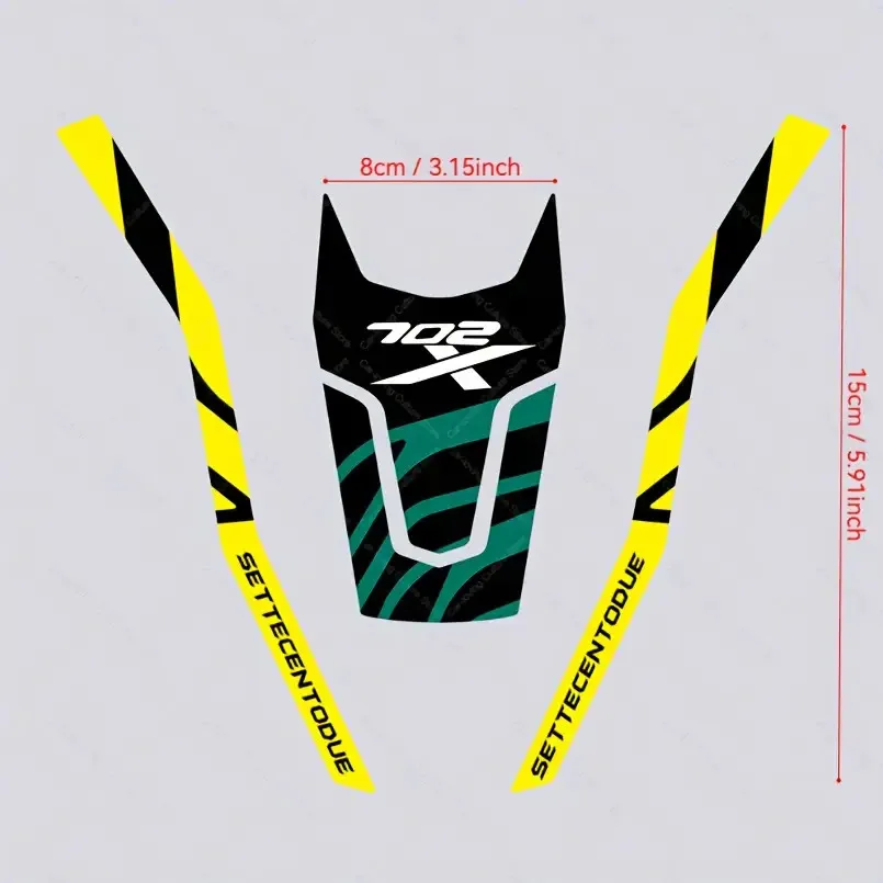 Ensemble d'autocollants de moto TRK 702X – Autocollant de protection imperméable pour bec avant, matériau ABS durable, conception résistante aux rayures
