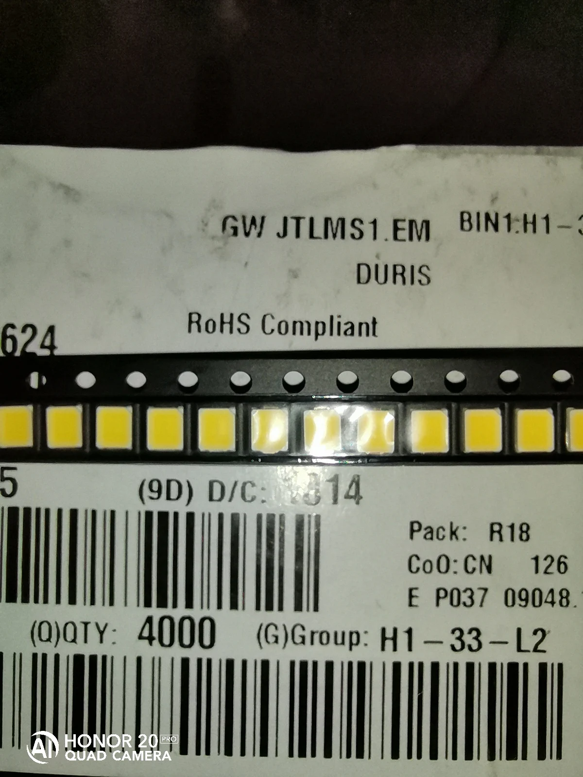 

50Pcs/GWJTLMS1.EM 2835 0.5W high color LED lamp beads 5000K color temperature