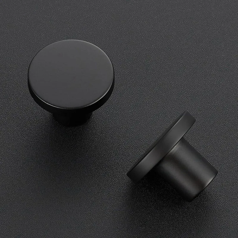 Cabinet Knobs, Matte Black Kitchen Cabinet Knobs, 3cm Round Drawer Pulls, for Dresser Drawers Closets 15 Pack Retail