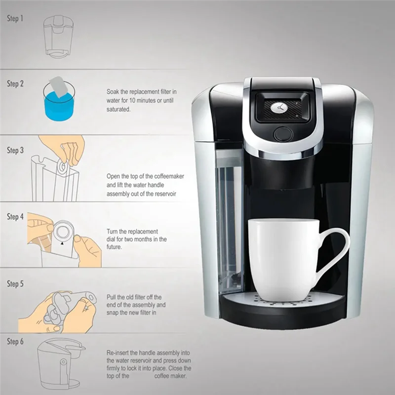 Filtros de carvão de 6 pacotes compatíveis com máquinas BWF100, substituições de filtro de água para máquinas de café expresso