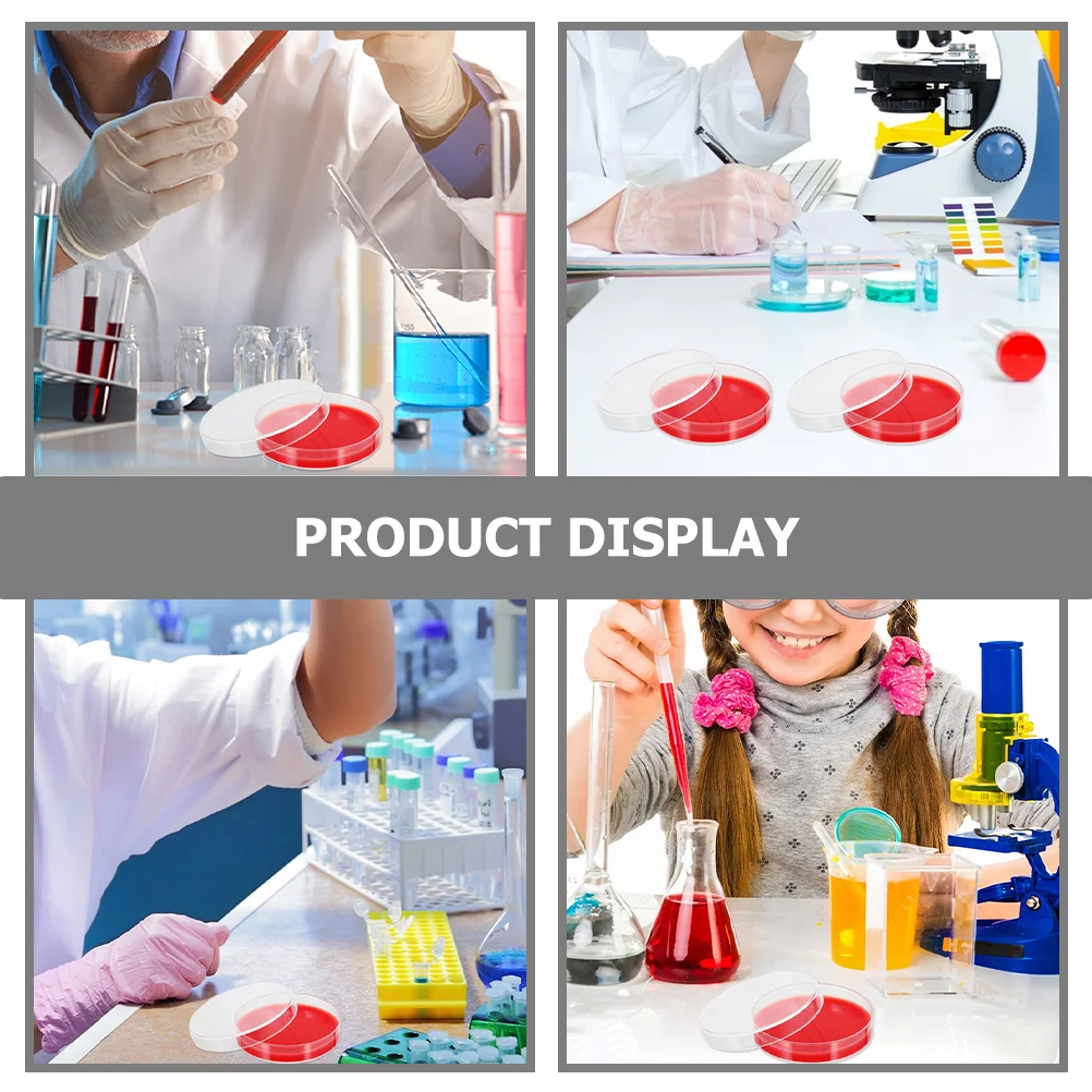 실험실용 납작한 타원형 혈액 한천 플레이트, 뚜껑이 있는 배양 배지 페트리 접시, 10 개