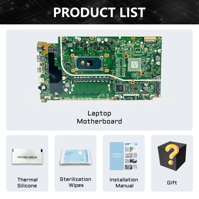 Laptop X512JA mainboard For Asus VivoBook X712JA V5000J X512JP V5000JP X712J laptop motherboard CPU i3 i5 i7 10th 4G/8G-RAM