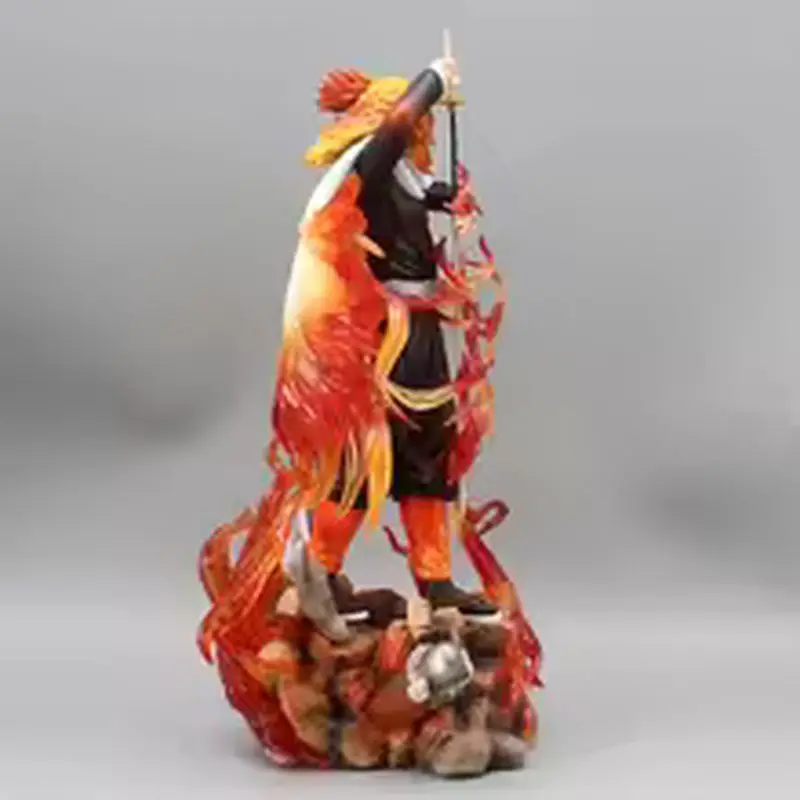 ฟิกเกอร์อนิเมะดาบพิฆาตอสูร เร็นโกคุ เคียวจูโร่ ขนาด 30 ซม. โมเดลเสาไฟ ฮาชิระ วัสดุ PVC ของสะสมตั้งโต๊ะ ของขวัญวันเกิด