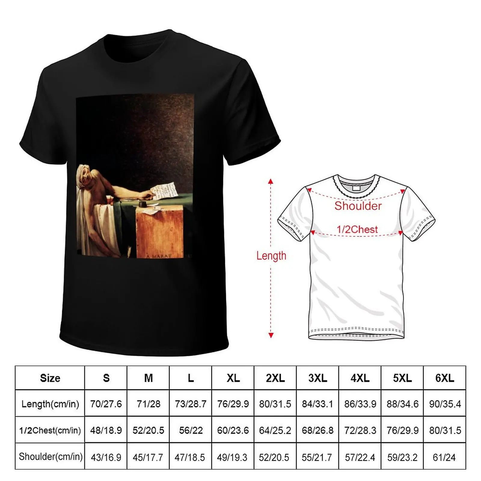 The Death of Marat by Jacques-Louis David T-Shirt Industrial Work Tee Shirt