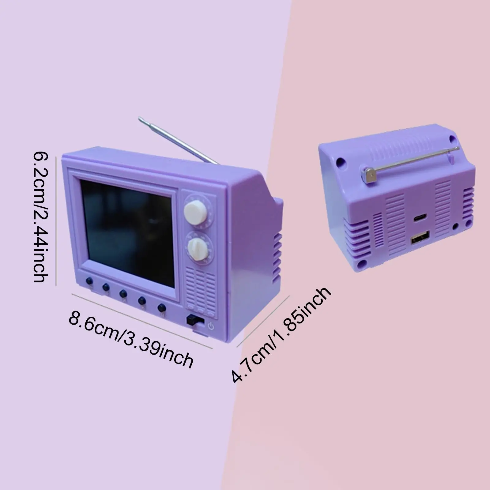 Dollhouse TV 1/12 Retro Style Toy Decoration Dollhouse Furniture Pretend Play Tiny Playable Television Miniature TV Mini TV Prop