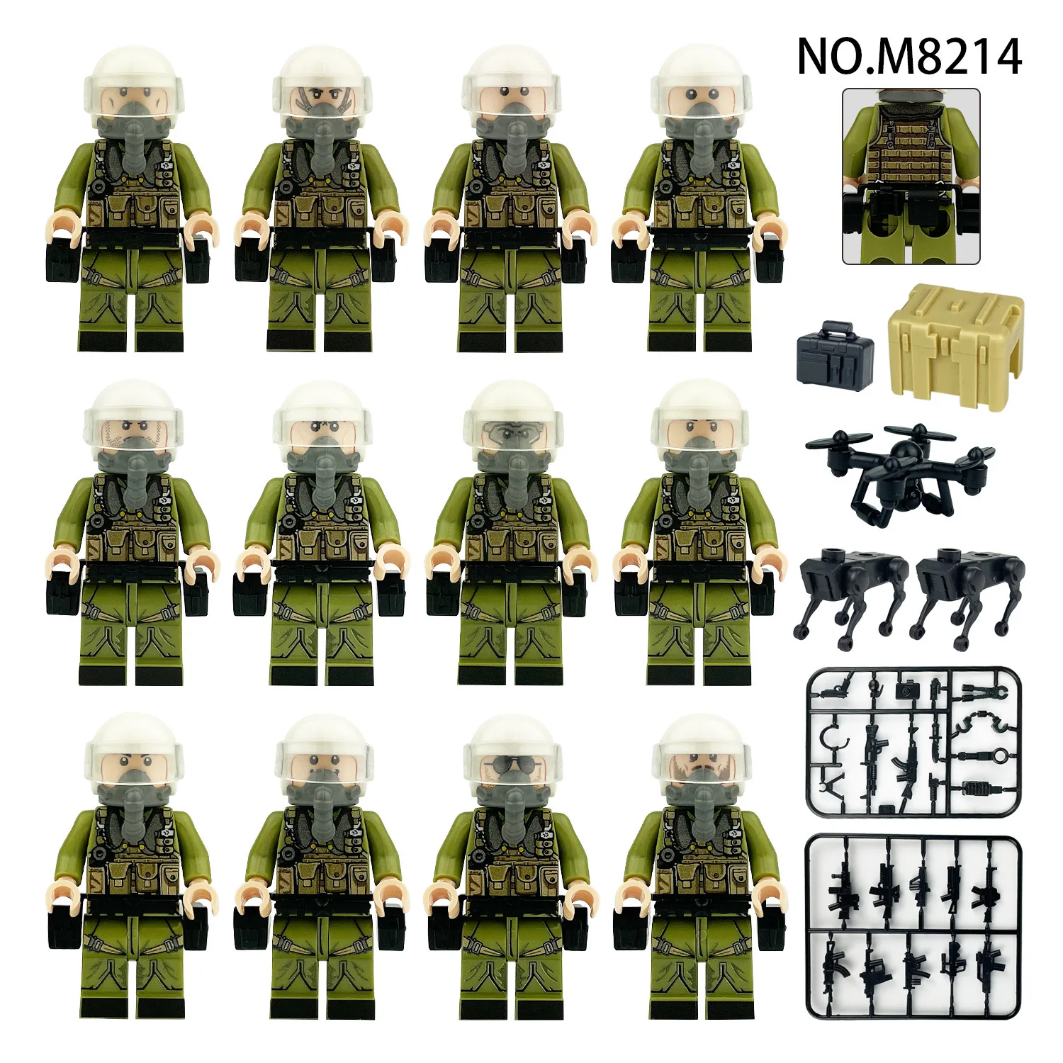 12pcs Building blocks, figures, special police anti-terrorism cheetah commandos, humanoid dolls, children's toys, birthday gift image 3
