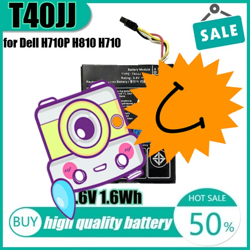 

Аккумулятор T40JJ 3,6 В 1,6 Втч для RAID-контроллеров Dell H710P H810 H710 70K80 D0JMF H810 N3V6G TTVVV TY8F9