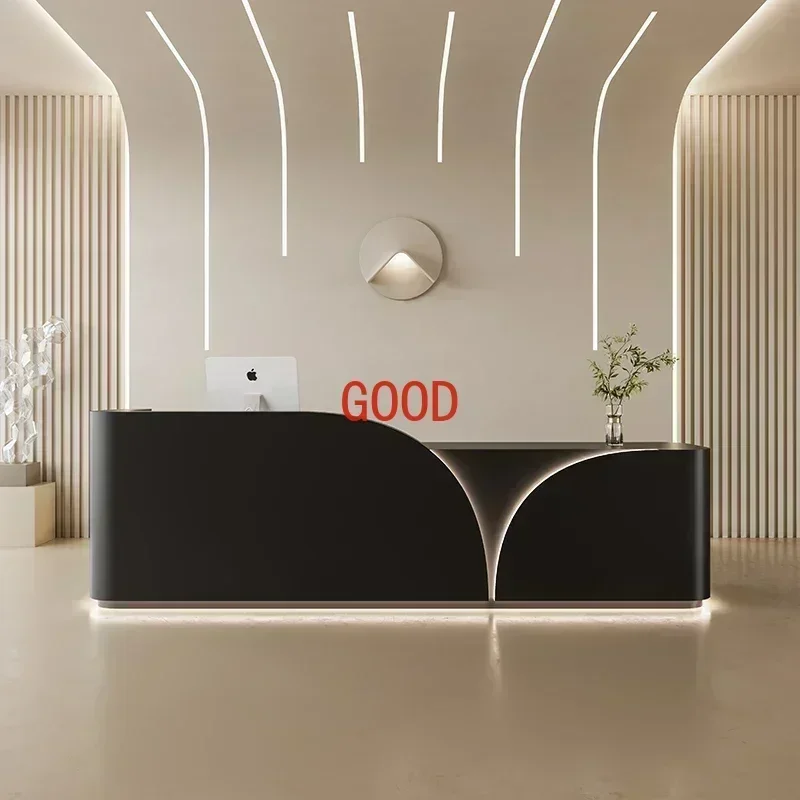 

Роскошный стол для приема, современная стойка для спа-магазина Executive, черная розничная торговля, Pulpito Para информационная мебель для красоты