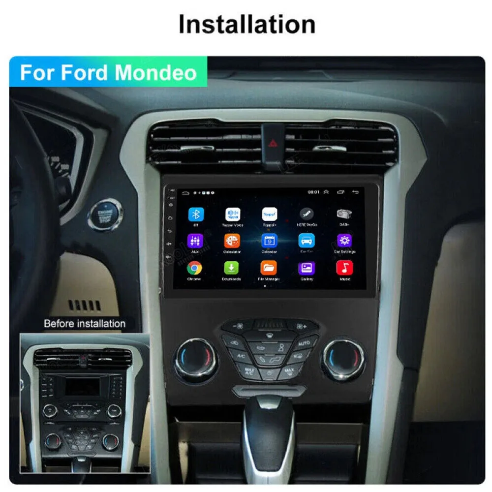 9''Car Stereo Radio GPS Navi for Ford Mondeo 2013-2016  Android15 in-Car Navigation with CarPlay Android Auto 2+32G Base Model