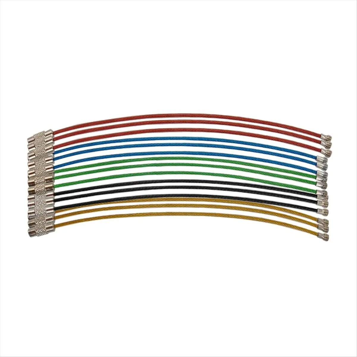 AA83 100PCS Keychain, 5.9 Inches Stainless Steel Wire Ring Loop Rings for Hanging Luggage Tag, Keys Keepers