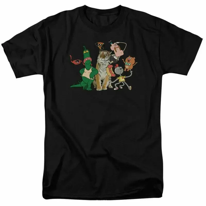 Camiseta masculina do grupo Uncle Grandpa, produto licenciado de desenho animado, preta