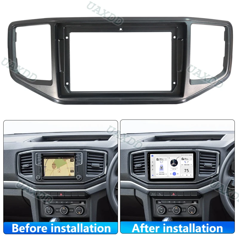 UAXDD For 2017-2021 VW AMAROK 9INCH LHD RHD 2 Din Car Interior Stereo Radio Android Frame Cable Video Harness Adapter Canbus Box