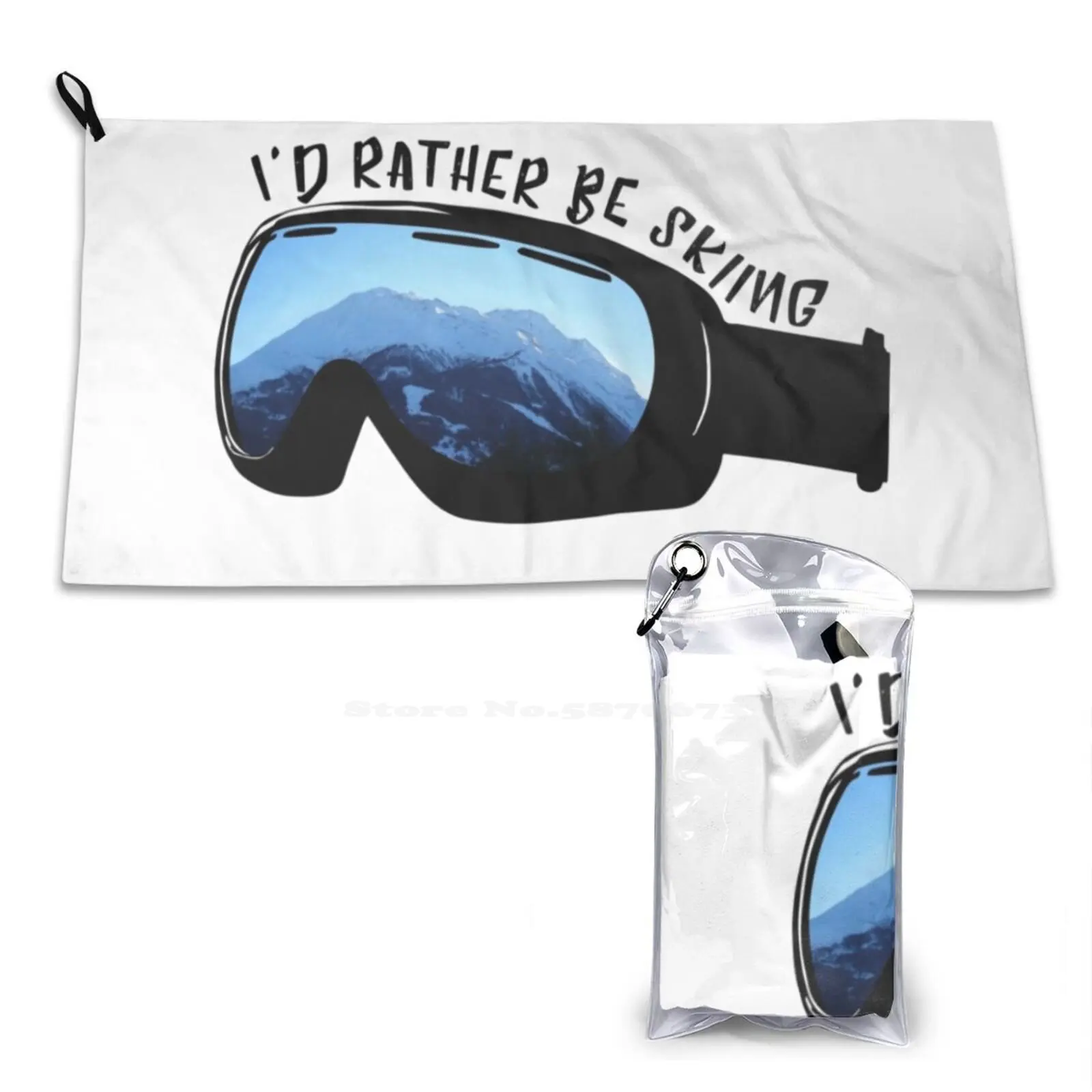 I'D Rather Be Skiing-Goggles Bathroom Swimming School Travel Soft Towels Id Rather Be Skiing Swiss Alps Shred Mountains Snow