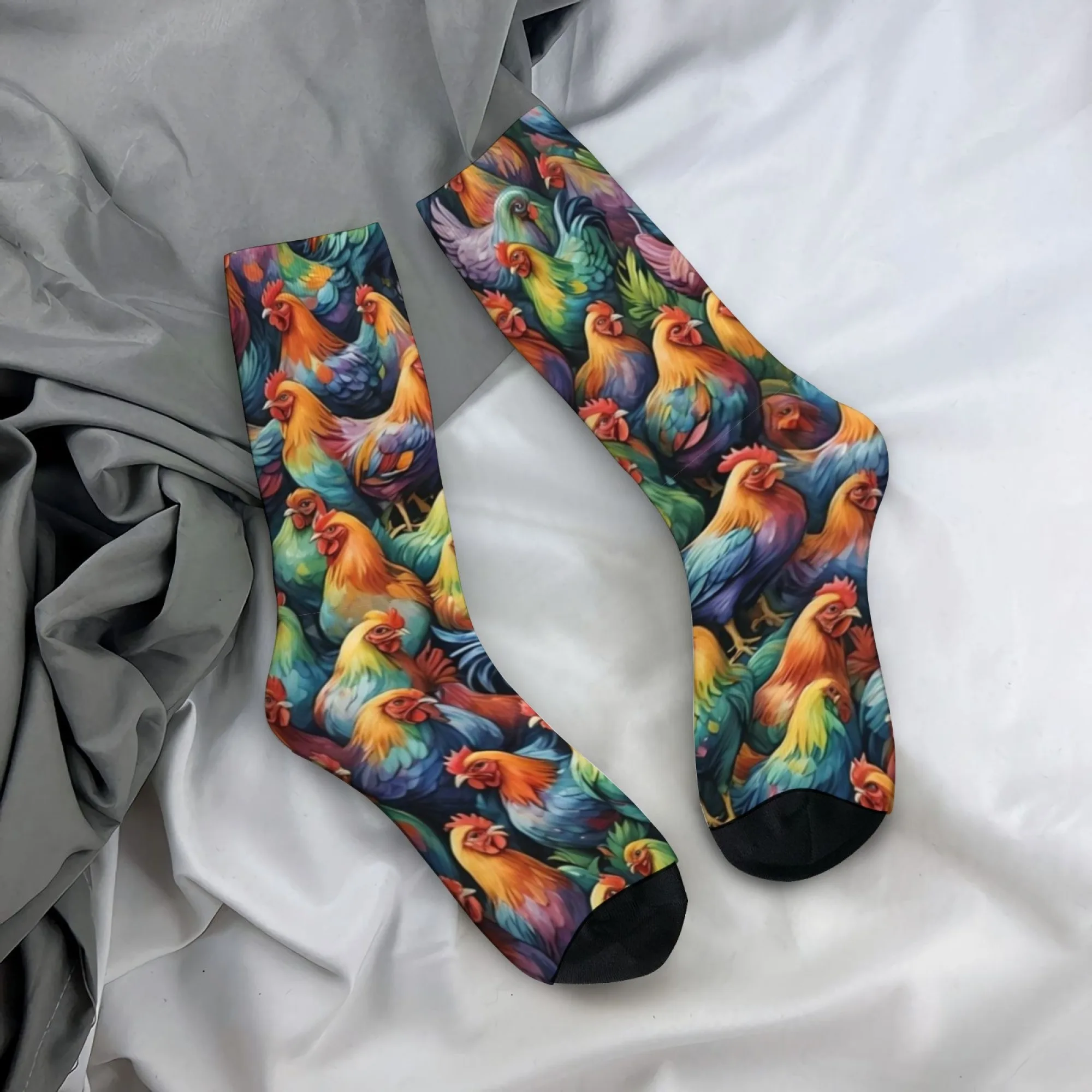 

Мужские классические носки с курицей, дышащие удобные носки с куриным принтом, повседневные и спортивные новые носки, подходящие для вечеринок, подарков