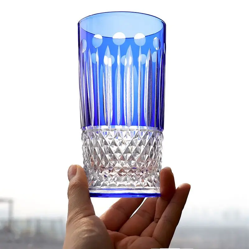 

Japanese Whiskey Juice Beer Cup New Straight Tube Handmade Food Grade Luxury Glass Cup Drinkware