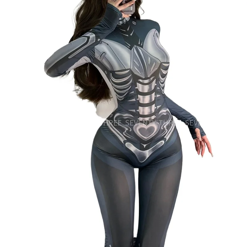 Punk Anime Girls Cyber Skeleton Lady Fashion Cosplay Sukumizu Women Lolita Costumes Swimwear Sexy Sport Bodysuit Lingeries Gift