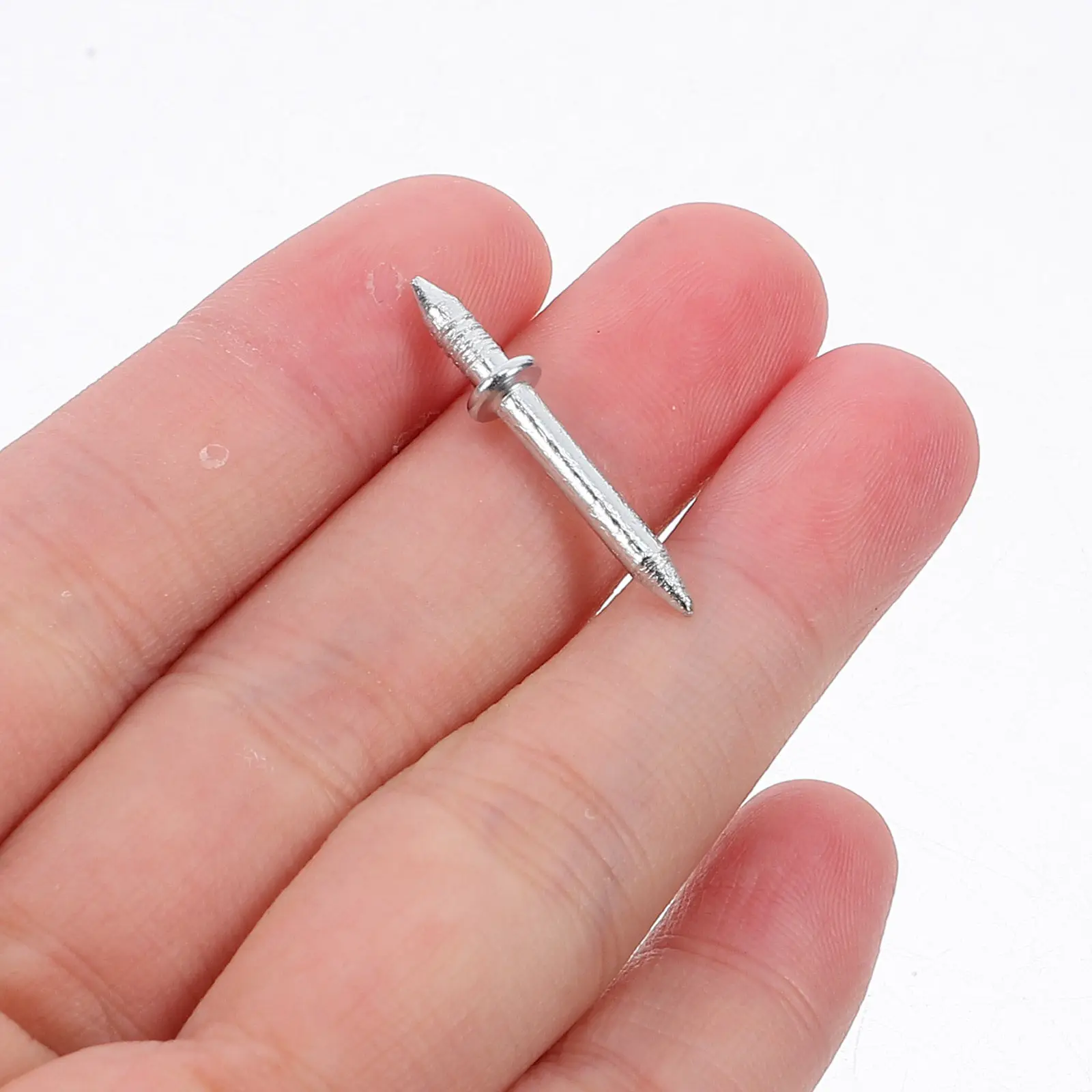 1Set Double-Headed Picture Hanging Nails Heavy Duty Skirting Board Nails No-Drill Installation Stainless Steel Sleeves Fit All