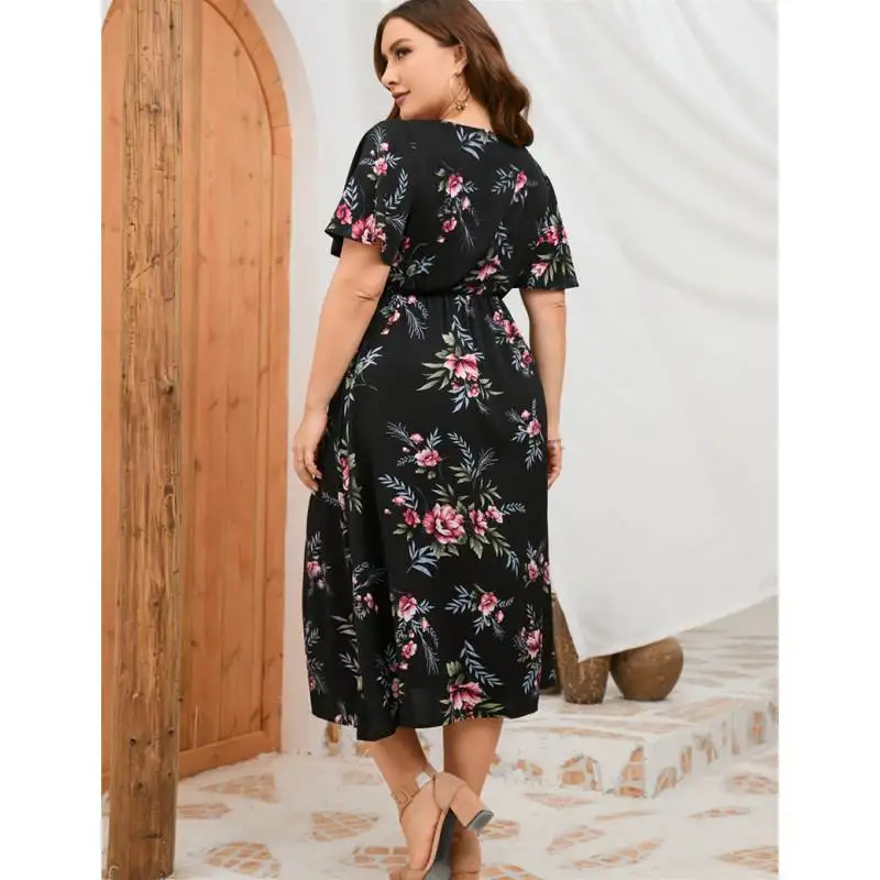 

Летние повседневные женские платья больших размеров, женская одежда больших размеров, большие женские модные летние платья-юбки