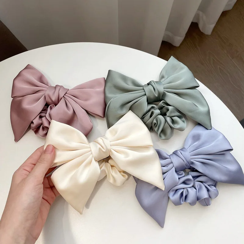 Retro Đơn Giản Satin Tóc Scrunchie Màu Kẹo Thun Cột Tóc Đuôi Ngựa Dây Buộc Tóc Thời Trang Vật Trang Trí Cho Bé Gái Phụ Kiện Tóc