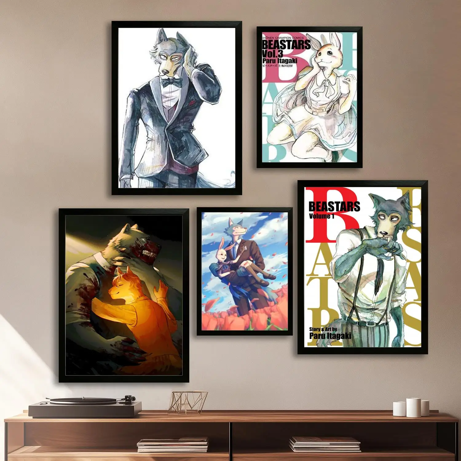 Póster artístico en lienzo de Anime Beastars y impresión de imágenes artísticas de pared, carteles modernos para decoración de dormitorio familiar, pintura decorativa