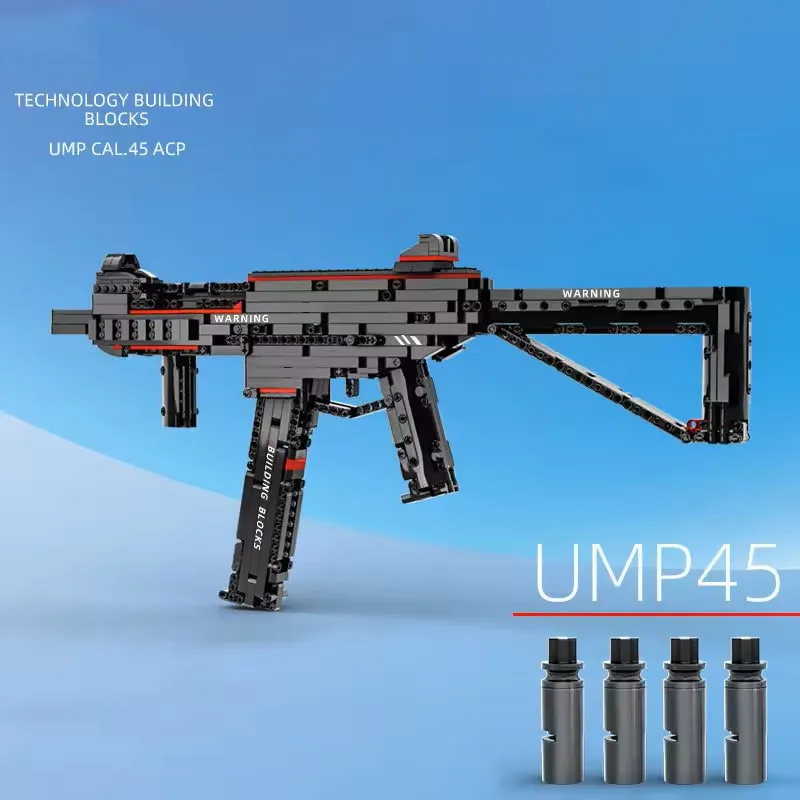 Militaire serie Ump45 machinepistool Can Fire Bullets-model Compatibel met Lego Assembly Toys Brick voor kinderen verjaardagscadeaus