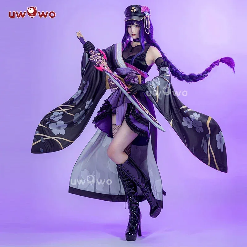 الدفعة الأخيرة UWOWO Genshin Impact Fanart Raiden Shogun Taisho كيمونو أزياء تنكرية